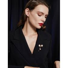 Brož s perlou a zirkony Carlota