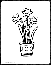 These easy shapes are large and have bold outlines for beginners to coloring. Daffodils In A Flower Pot Kiddicolour