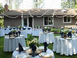 Back Yard Wedding Setup For A Small Ceremony Small Backyard Wedding Wedding Backyard Reception Yard Wedding