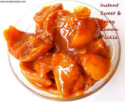 Pickles are an integral part of indian dining. Instant Sweet Spicy Lemon Pickle Recipe Lemon Pickle Lemon Pickle Recipe Pickling Recipes