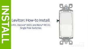 Single pole switches are used when only one switch is needed to control one or more lights. Leviton Presents How To Install A Single Pole Switch Youtube