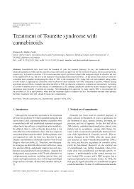 Pdf Treatment Of Tourette Syndrome With Cannabinoids