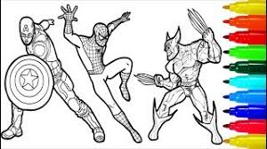 Our spiderman coloring pages are a simple and easy way to encourage and enhance creative expression. Spiderman Iron Man Deadpool Captain America Wolverine Coloring Pages Superheros Coloring Pages Youtube