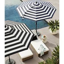 Black And White Striped Outdoor Umbrella With Lights Pin On Poolside Decor
