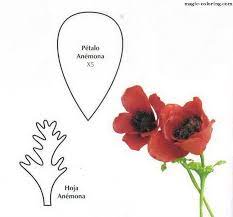 Anemone Flower Template Flower Template Felt Flower Template Paper Flower Kit