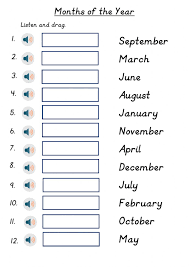 Free interactive exercises to practice online or download as pdf to print. Months Of The Year Worksheet For Grade 2