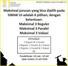 Apabila kamu diterima di s1 reguler simak ui maka kebijakan. Simak Ui Maksimal Jurusan Yang Bisa Dipilih Pada Simak Facebook