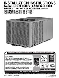 Wiring schematics rheem heating, cooling and water heating 17 typical wiring schematics 18 rheem heating, cooling and controls—heat pump units shall be completely factory wired with necessary controls and contactor pressure lugs or terminal block for power wiring. Rheem Rqmp 14 Series Installation Instructions Manual Pdf Download Manualslib