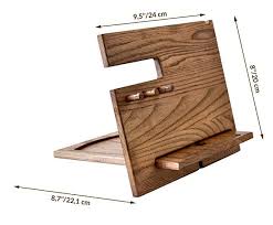 Myfancycraft Station D Accueil En Bois Pour Telephone Avec Porte Cles Support De Portefeuille En Chene Et Organiseur De Montre Pour Homme Cadeau Compatibl Tecno