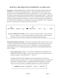 International phonetic alphabet (ipa) symbols used in this chart. Kinetics The Oxidation Of Isopropyl Alcohol