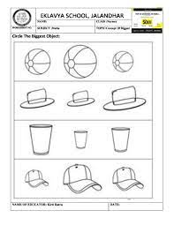 Worksheet Circle The Biggest Objects Kindergarten Worksheets Worksheets Preschool Zoo Theme