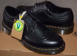 Black And White Wingtip Doc Martens Nib Dr Martens Women S Black Vegan 3989 Brogue Wingtip Oxfords Dr Martens