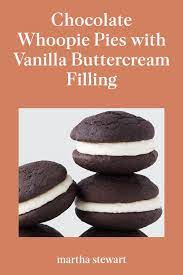 Chocolate Whoopie Pies With Vanilla Buttercream Filling Recipe Recipe In 2020 Fun Baking Recipes Homemade Whoopie Pie Fall Dessert Recipes Easy