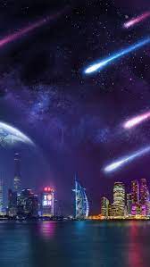 1080x1920 Space Cityscape Stellar Planets Milky Way Wallpaper Cityscape Cool Backgrounds Nature Iphone Wallpaper