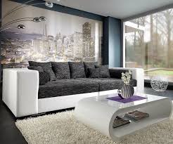 Mit einem bigsofa erschaffen sie die. Bigsofa Marlen 300x140 Cm Weiss Schwarz Couch Delife Eu