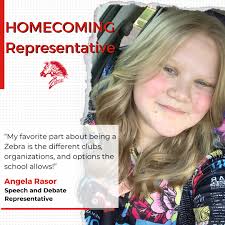 🦓Angela Rasor Representing: Speech and Debate Other student activities  involved in: Sports Medicine, Drama, and Improv. What are your future  plans? I want to become a Pediatrician or Emergency medicine physician.  🦓Jay