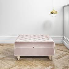 Extra large tumeric footstool coffee table ottoman plush | etsy. Furniture Smoky Pink Velvet Large Footstool Chesterfield Button Pouffe Stool Coffee Table Home Furniture Diy