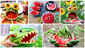To make sure you're getting the ripest, juicest watermelon, look for a melon that has a nice, hollow sound when tapped. 15 Ways To Cut A Watermelon Decoration Ideas Youtube