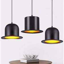 Hanging Hats Pendant Light Bowler Top Hat Lamp Shade Metal Dining Living Room Chandelier For Sale