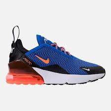 Nike Air Max 270 Kids Black And Blue Right View Of Little Kids Nike Air Max 270 Casual Shoes In Racer Blue Hyper Crimson Black Shoe Refashion Shoes Casual Shoes