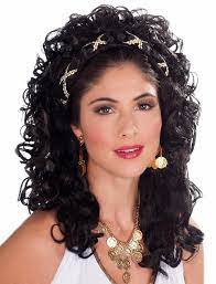 Roman Goddess Black Fall Wig Totally Costumes Greek Hair Roman Hairstyles Greek Goddess Hairstyles