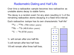 Radioactive, technically carbon dating doesn't tell you the age of the bones, but rather when the animal they come from stopped breathing. Radiometric Dating And Half Life Over Time A Radioactive Sample Becomes Less Radioactive As Unstable Atoms Decay To Stable Forms The Decay Is A Random Ppt Download
