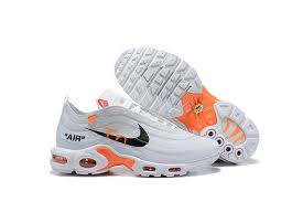 Men S Off White Nike Air Max Tn White Black Total Orange Boys Running Shoes Nike Air Max White Nike Air Max Tn Nike Air Max