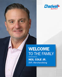 We're thrilled to announce Neil Cole Jr. as our new Senior Vice President  of Merchandising! With his deep expertise and vision, Neil will drive  innovation and growth here at Chadwell Supply. Welcome