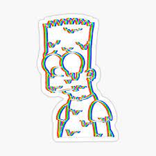 Black and white alone bart simpson sadness tristeza depressive blanco y negro depress depresion i'm alone depresivo estoy solo. Sticker Bart Simpson Redbubble