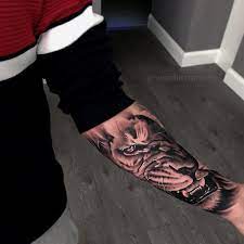Filled Up Space On Half Sleeve With This Lion Head Yday Actually Cant Wait To Continue Bnginksociety Vendlerta Half Sleeve Tattoo Sleeve Tattoos Tattoos
