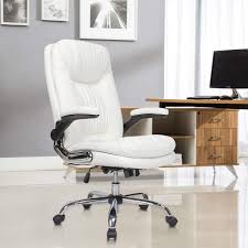 Yamasoro Ergonomic Office Chair With Flip Up Arms And Comfy Headrest Pu Leather High Back Computer Desk Chair Big And Tall Capacity 330lbs White Ergonomic Office Chair Desk Chair Comfy Computer Desk Chair
