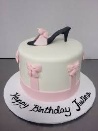 Simple Pink Birthday Cake Designs For Adults A Simple And Elegant Cake With A Shoe And Pale Pink Bow For An Elegant Lady Elegant Cakes Birthday Cakes For Women Cakes For Women