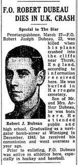 Flying Officer Robert Joseph Dubeau (1922-1945)