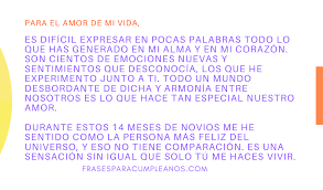Cumple mes de novios meses de novios frases escritos para mi novio cartas de amor a tu novio mensaje de amor para novio la fanpage de facebook me lo contaron por whatsapp reúne las conversaciones más graciosas y bizarras que los mismos protagonistas envían para compartir co. Carta De Felicitaciones 14 Meses De Novios Frasescumple