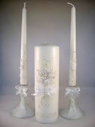 Gorgeous Wedding Unity Candle Set 3 Candles And 2 Candleholders In Pearl Ivory And White Ha Wedding Unity Candles Wedding Unity Candle Set Unity Candle Sets