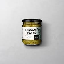 The sauces here are all basically pestos. Peperoncino Aglio Olio