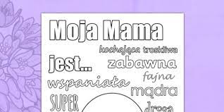 Kolorowanki dla was do kolorwanki online lub do ściągnięcia w postaci pdf lub word. Dzien Mamy Praca Plastyczna Kolorowanka Ze Slownictwem