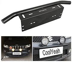Amazon Com License Plate Holder Coolyeah Bull Bar Style License Plate Light Bracket Mount Front Bumper Light Bar B Off Road Led Lights Led Light Bars Bull Bar