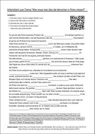 Arbeitsblatt Mit Luckentext Zum Thema Was Muss Man Uber Die Menschen In Polen Wissen In 2020 Arbeitsblatter Unterricht Schule Arbeit