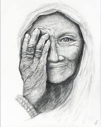 Original Pencil Drawing Old Woman Portrait Wrinkled Hands With Etsy In 2021 Portrait Drawing Pencil Portrait Realistic Drawings