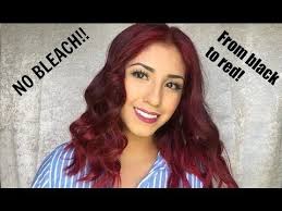 No Bleach From Black To Red Youtube Dark Hair Dye Black Hair Dye Black Red Hair
