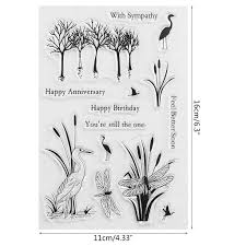 Clear silicone stamp for card making. Chuwa Clear Stamps For Cards Making Reed Waterbird Transparent Stamps Diy Cling Seal Scrapbook Embossing Photo Album Decor Craft Arts Crafts Sewing Stamps Swl13562 Nl