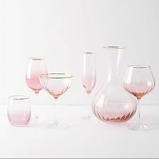Floral pattern anthropologie wine glass. Anthropologie Dining Ombre Decanter And 2 Wine Glasses By Anthropologie Poshmark