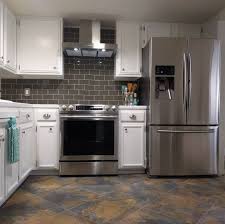 Electric double oven range #lde4415st. Samsung Backless Electric Range Winflo Wall Mount Range Hood Fieldstone Ecru Glass Subway Stove Backsplash Glass Subway Tile Backsplash Luxury Vinyl Tile