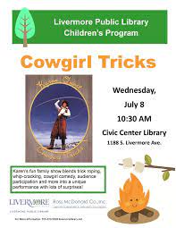 Karen Quest S Cowgirl Tricks Is A Fun Family Show That Blends Trick Roping Whip Cracking Cowgirl Comedy Audi Family Show Programming For Kids Library Events