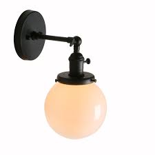 Maybe you would like to learn more about one of these? Pathson Industrial Vintage Modern Loft Bar Wall Sconce Lights Indoor Porch Wall Lighting Lamp Fixture With Globe White Glass Lamp Shade Black Buy Online In Antigua And Barbuda At Antigua Desertcart Com Productid