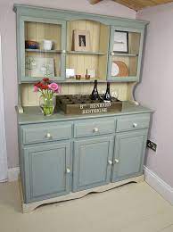 Whether working with stained or painted cabinets, wait until the surfaces are dry before adding your hardware. We Love This Welsh Dresser S Country Charm With Ample Storage And Glazed Top Doors It S Shabby Chic Kitchen Cabinets Shabby Chic Dresser Shabby Chic Kitchen