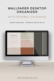 Wallpaper Organizer Desktop Calendar 2021 Minimalist Etsy In 2020 Desktop Wallpaper Organizer Desktop Organization Desktop Wallpaper