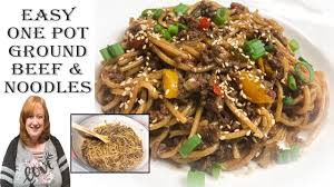 Favorite chinese green beans with ground turkey the. One Pot Asian Ground Beef Noodles Recipe Easy One Pot 30 Minute Meal Youtube