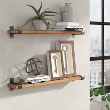 Floating shelf art deco americana cubist symmetrical. Langley Street Vernonburg Intersecting Wall Shelf Reviews Wayfair In 2021 Wood Floating Shelves Floating Shelves Wall Shelves